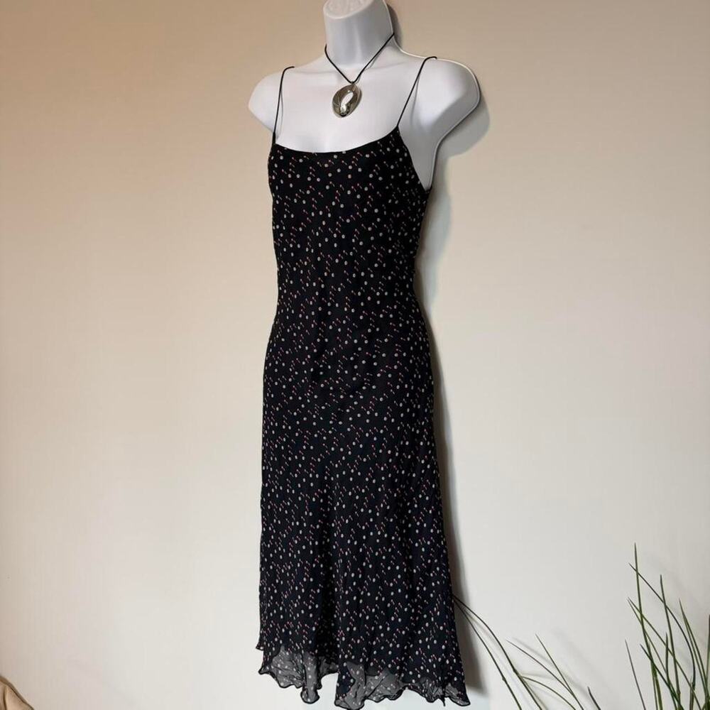 Vintage black floral slip Dress